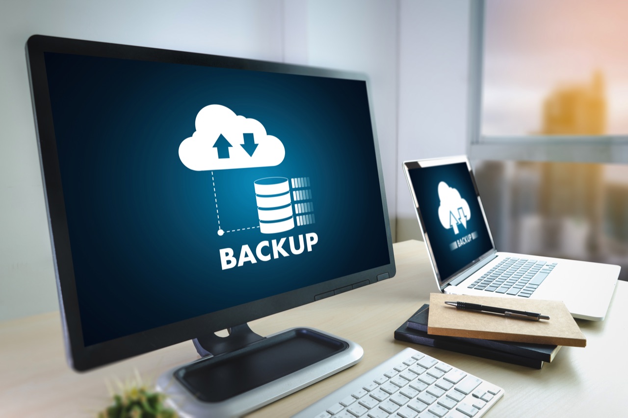 Monitor mit der Anzeige Backup